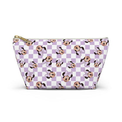 Lavender Minnie Mouse Checkered Accessory Pouch