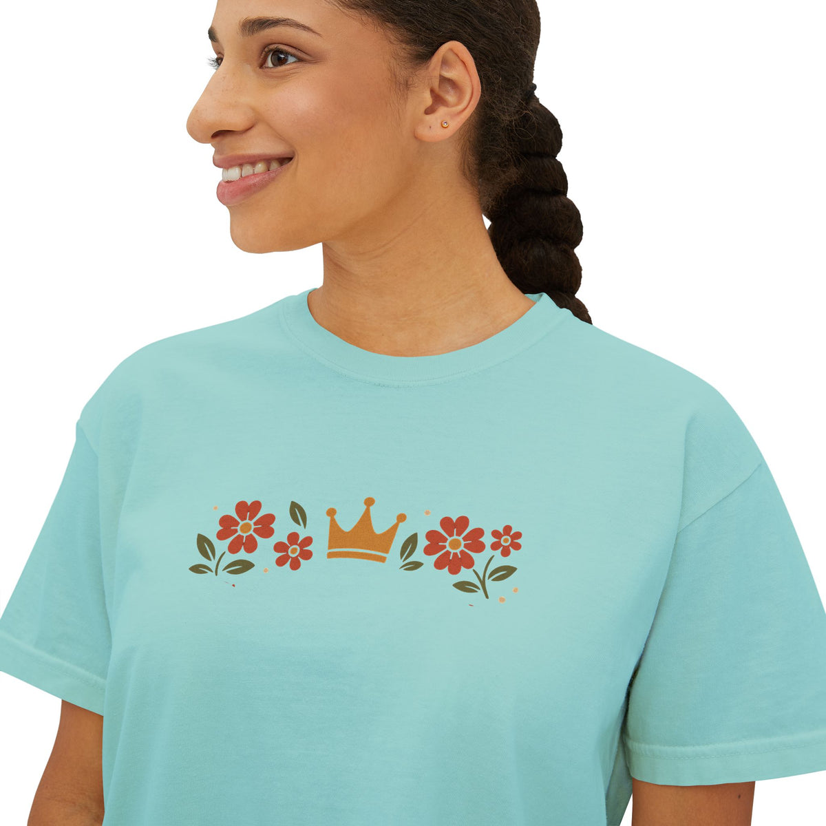 Sidequest Queen Floral - Women's Boxy Tee