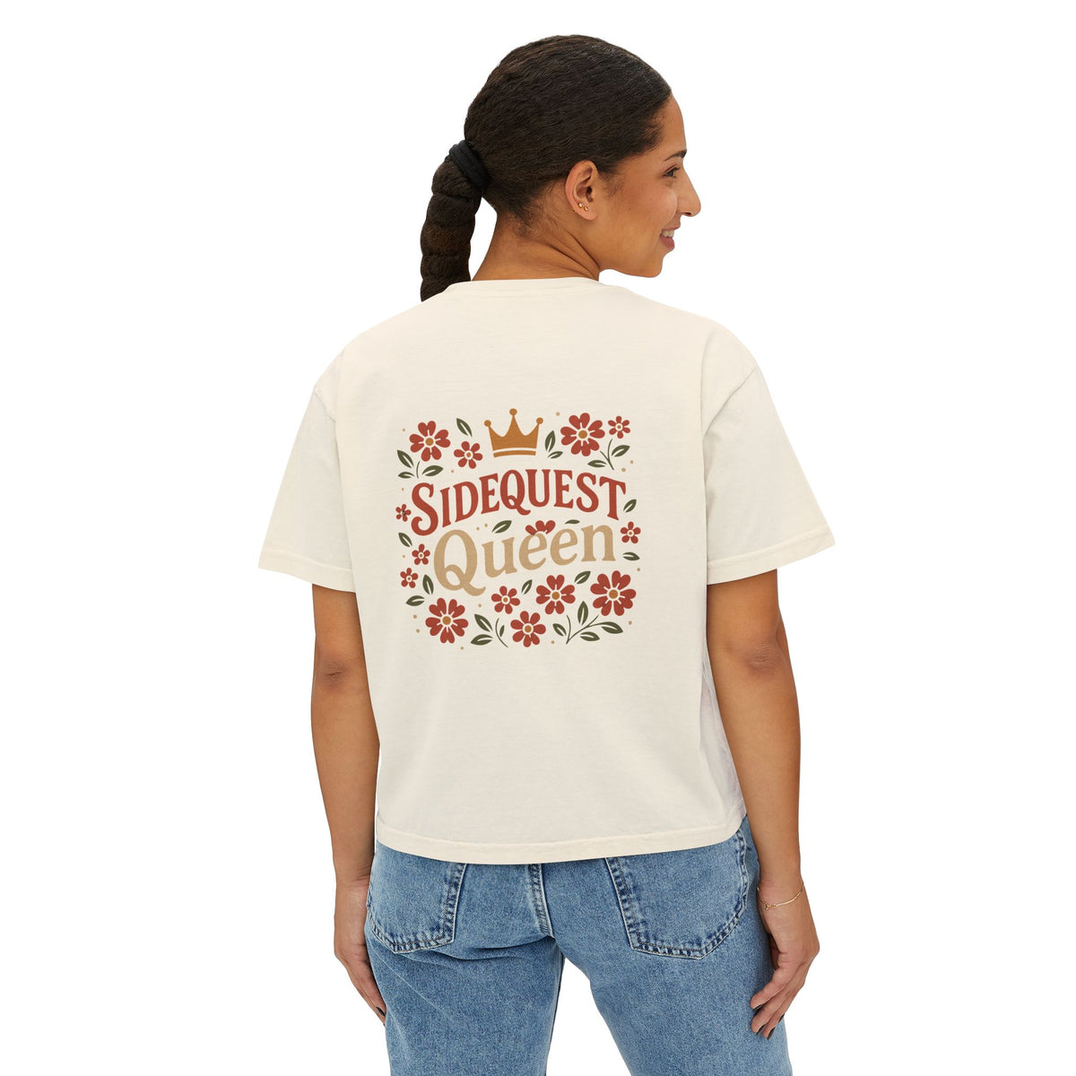 Sidequest Queen Floral - Women's Boxy Tee