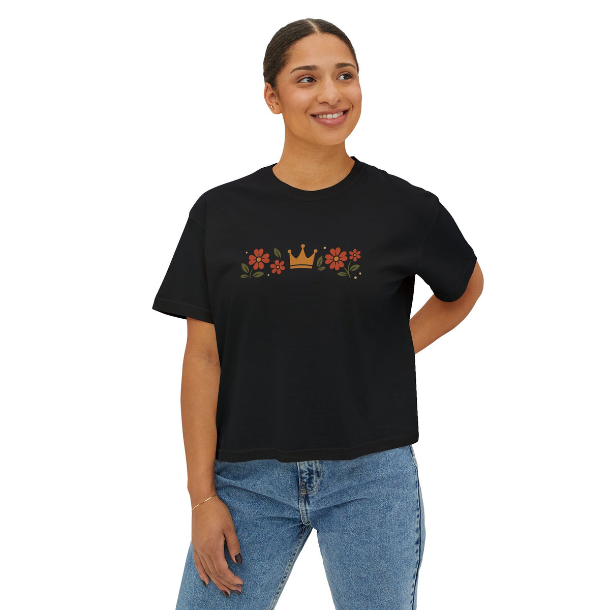Sidequest Queen Floral - Women's Boxy Tee