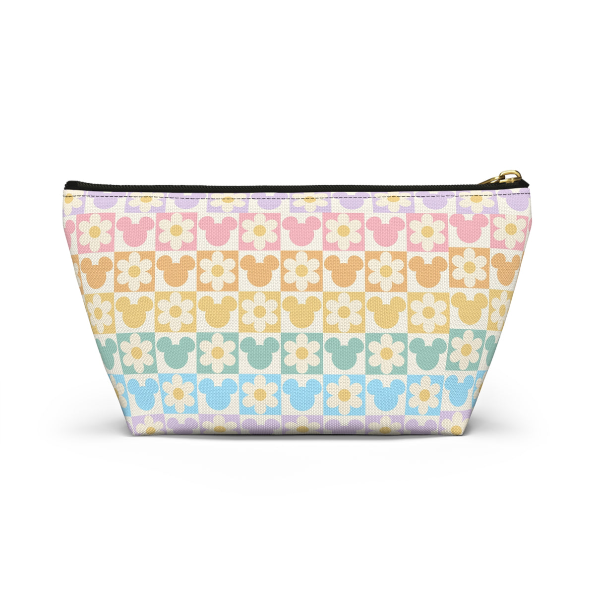 Pastel Mickey & Daisies Checkerboard Accessory Pouch