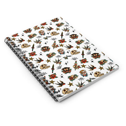 Old School Ink Spiral Notebook – Classic Tattoo Flash Style
