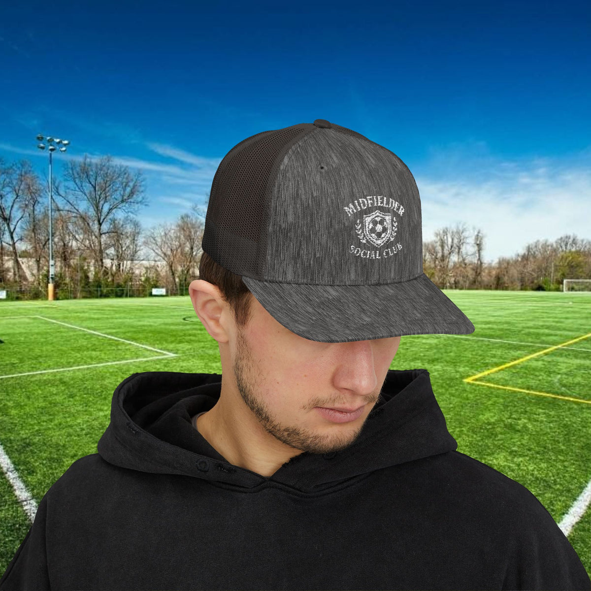 Midfielder Social Club w/White Logo - Snapback Trucker Cap