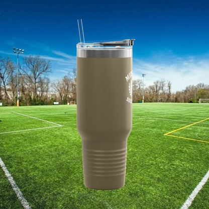 Midfielder Social Club 40 oz Tumbler with Handle & Straw w/White Logo