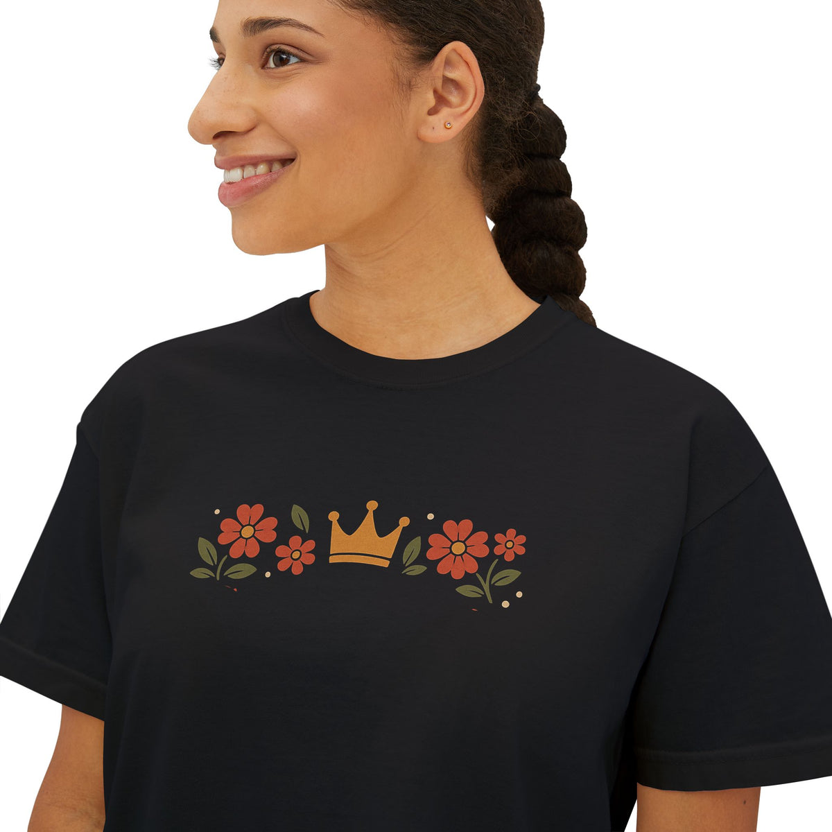 Sidequest Queen Floral - Women's Boxy Tee