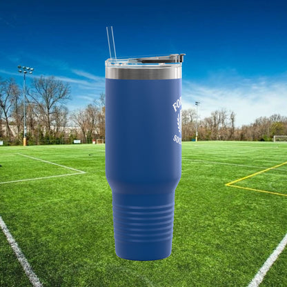 Forward Social Club in White - 40 oz Tumbler with Handle & Straw