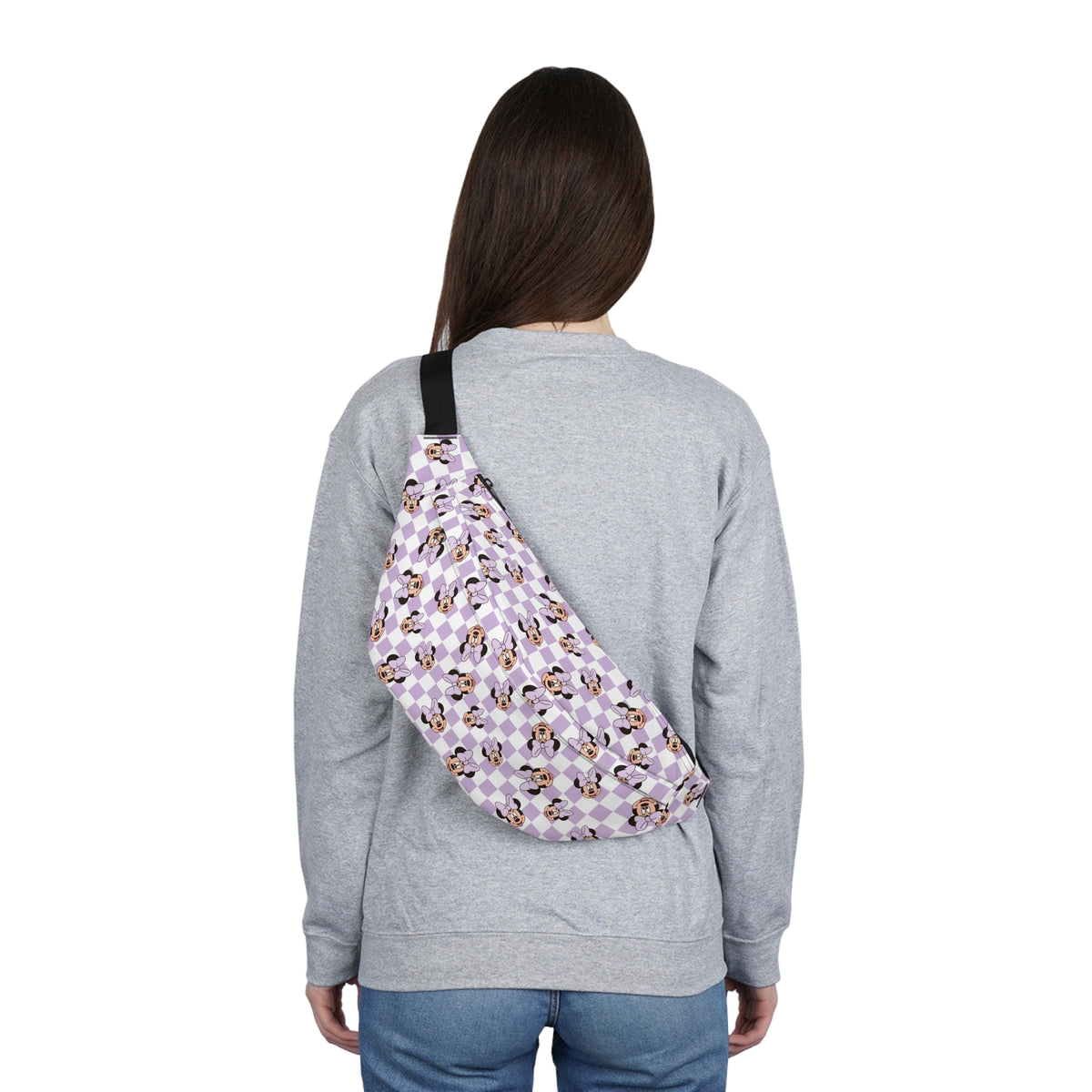 Minnie Mouse Inspired Lavender Checkered Large Fanny Pack