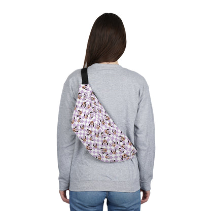 Minnie Mouse Inspired Lavender Checkered Large Fanny Pack