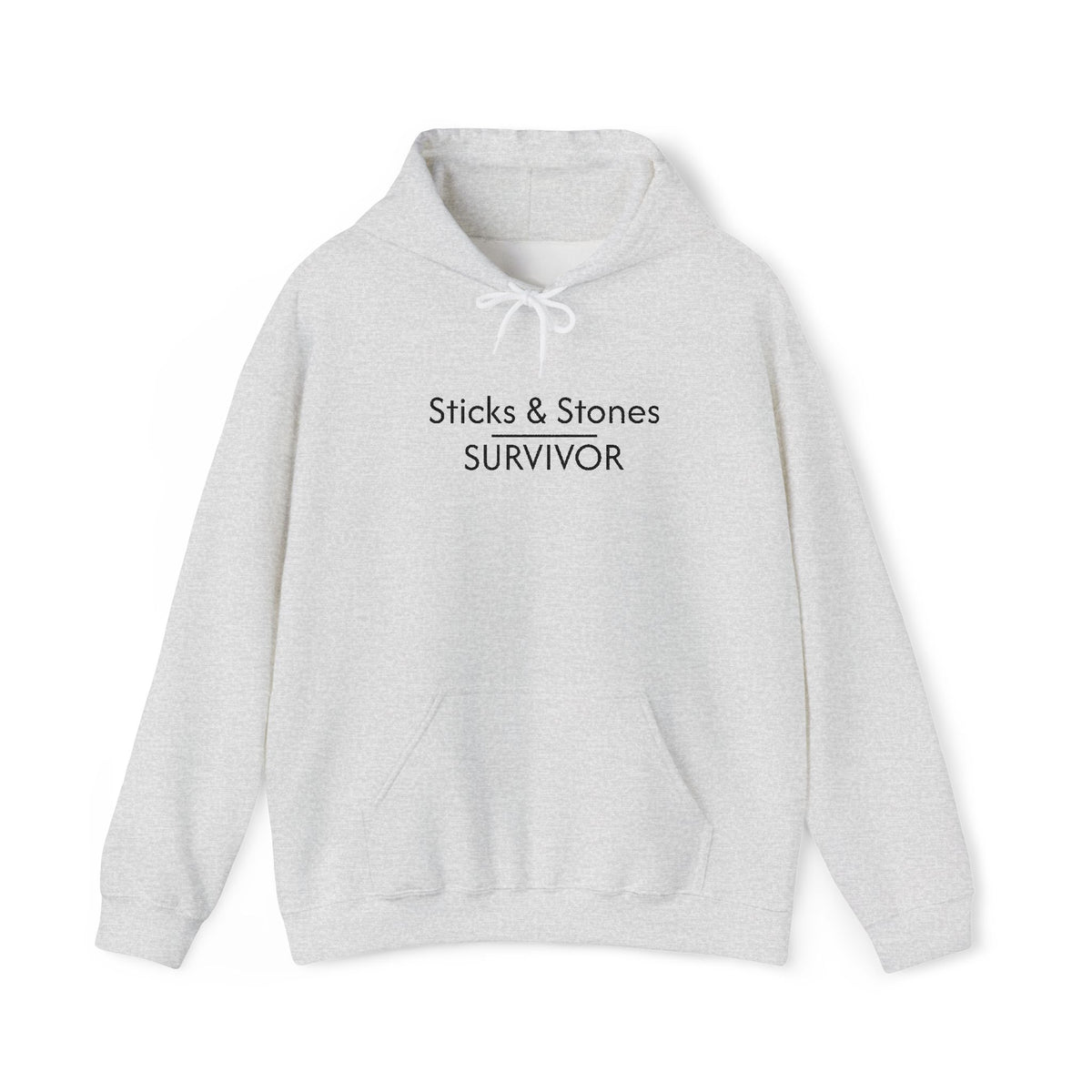 Sticks & Stones Survivor Hooded Sweatshirt - Black Embroidery