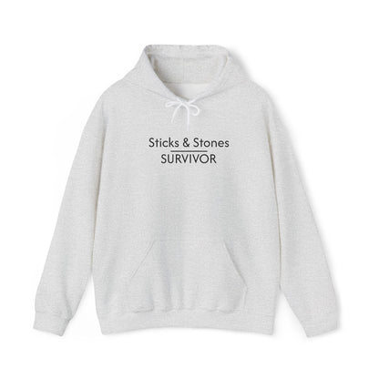 Sticks & Stones Survivor Hooded Sweatshirt - Black Embroidery