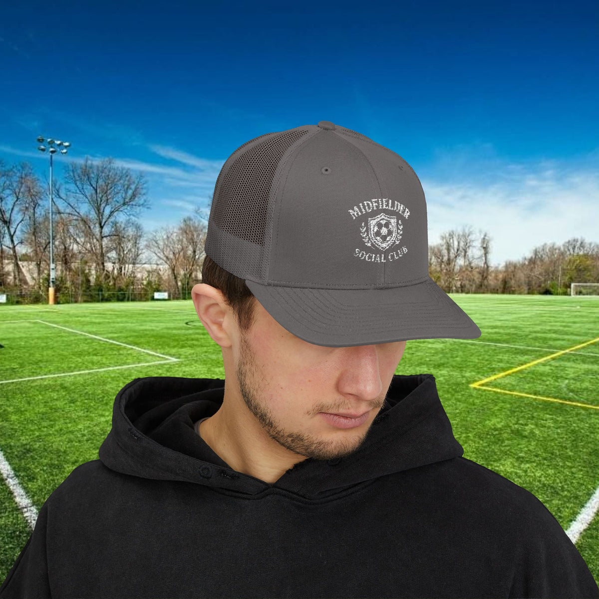 Midfielder Social Club w/White Logo - Snapback Trucker Cap