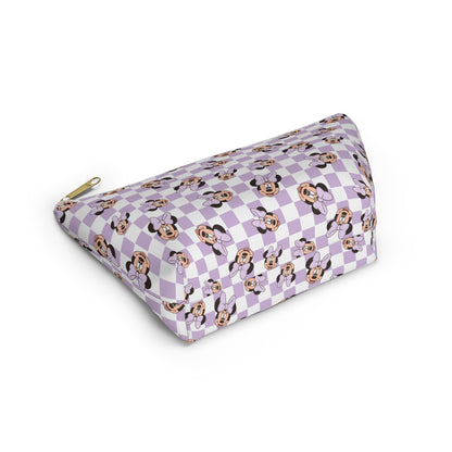 Lavender Minnie Mouse Checkered Accessory Pouch