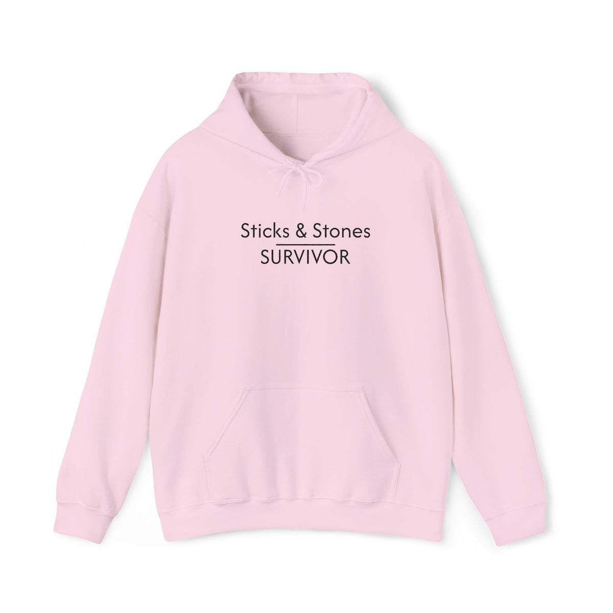 Sticks & Stones Survivor Hooded Sweatshirt - Black Embroidery