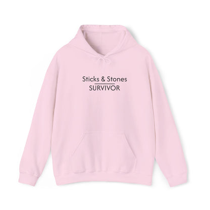 Sticks & Stones Survivor Hooded Sweatshirt - Black Embroidery