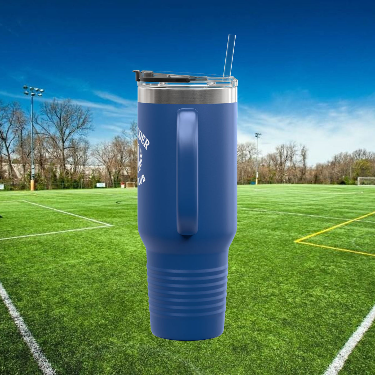 Midfielder Social Club 40 oz Tumbler with Handle & Straw w/White Logo