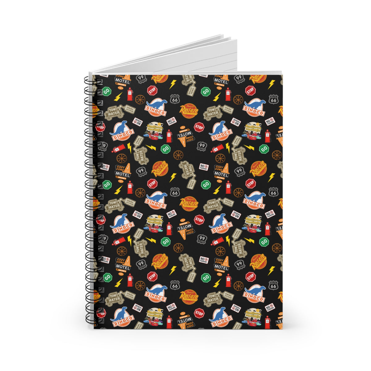 Route 66 Pixar Cars Inspired Spiral Notebook