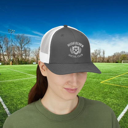Midfielder Social Club w/White Logo - Snapback Trucker Cap
