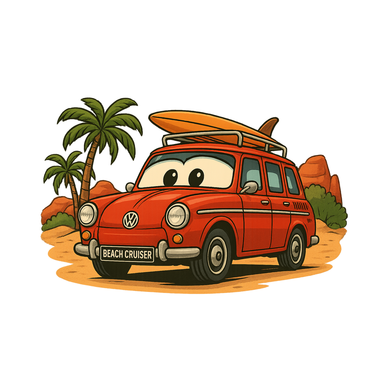 Beach Cruiser UV DTF Sticker