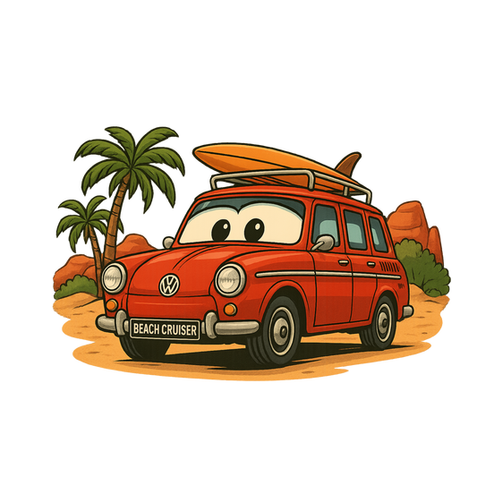 Beach Cruiser UV DTF Sticker