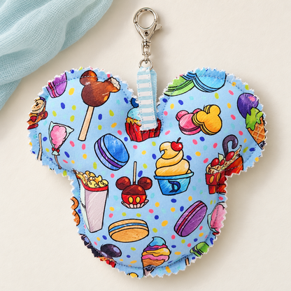 Handmade Blue Park Snacks Mouse Ear Bag Charm