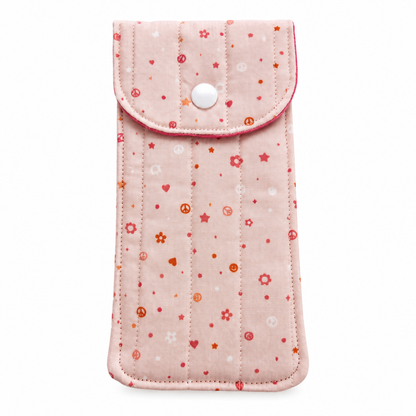 Blush Peace & Love Quilted Glasses & Sunglasses Case