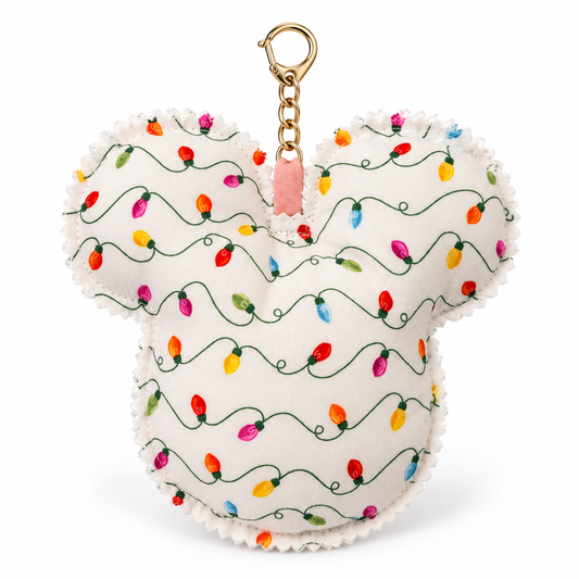 Christmas Lights Mouse Bag Charm – Festive Holiday Purse Accessory