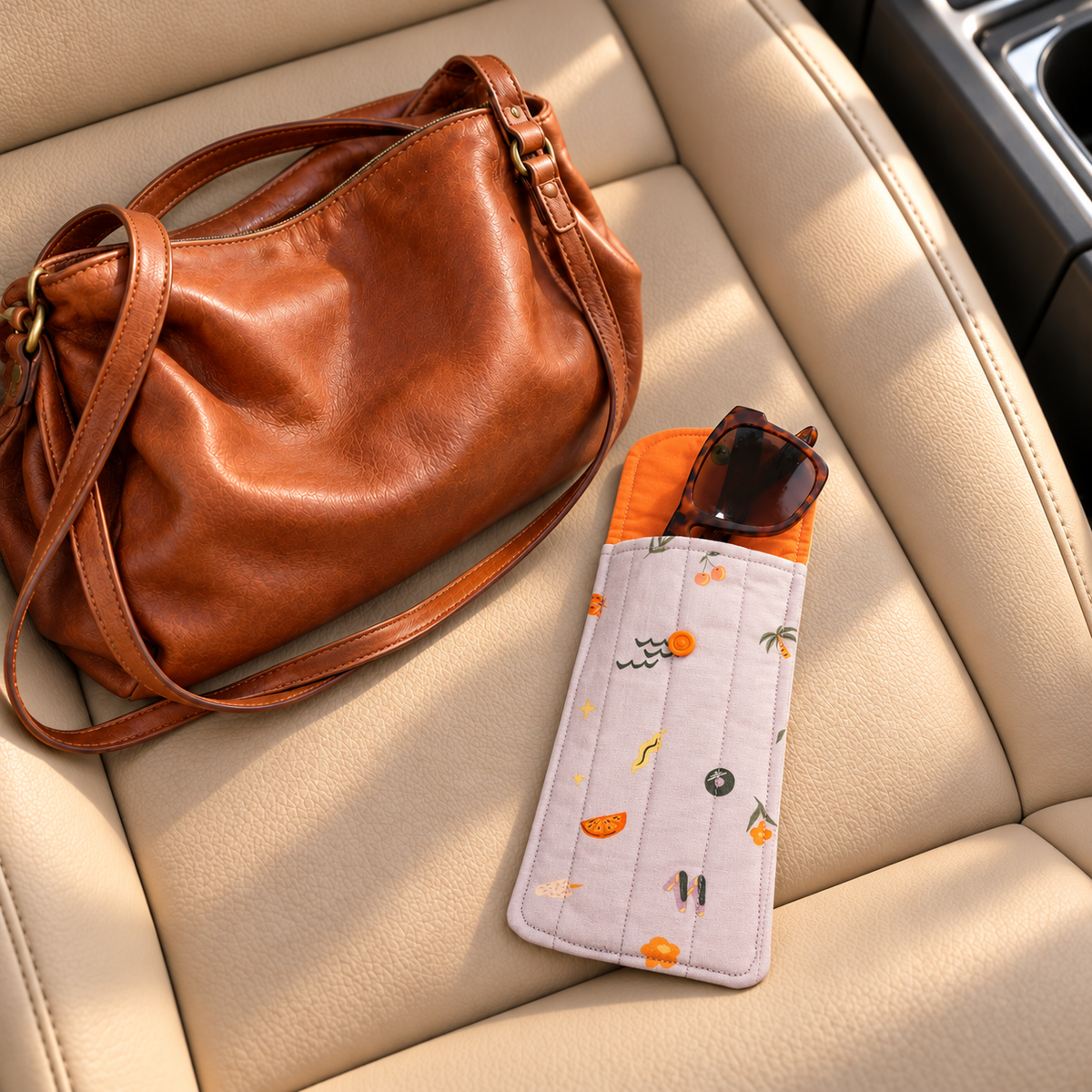 Lavender Summer Vibes Quilted Glasses & Sunglasses Case
