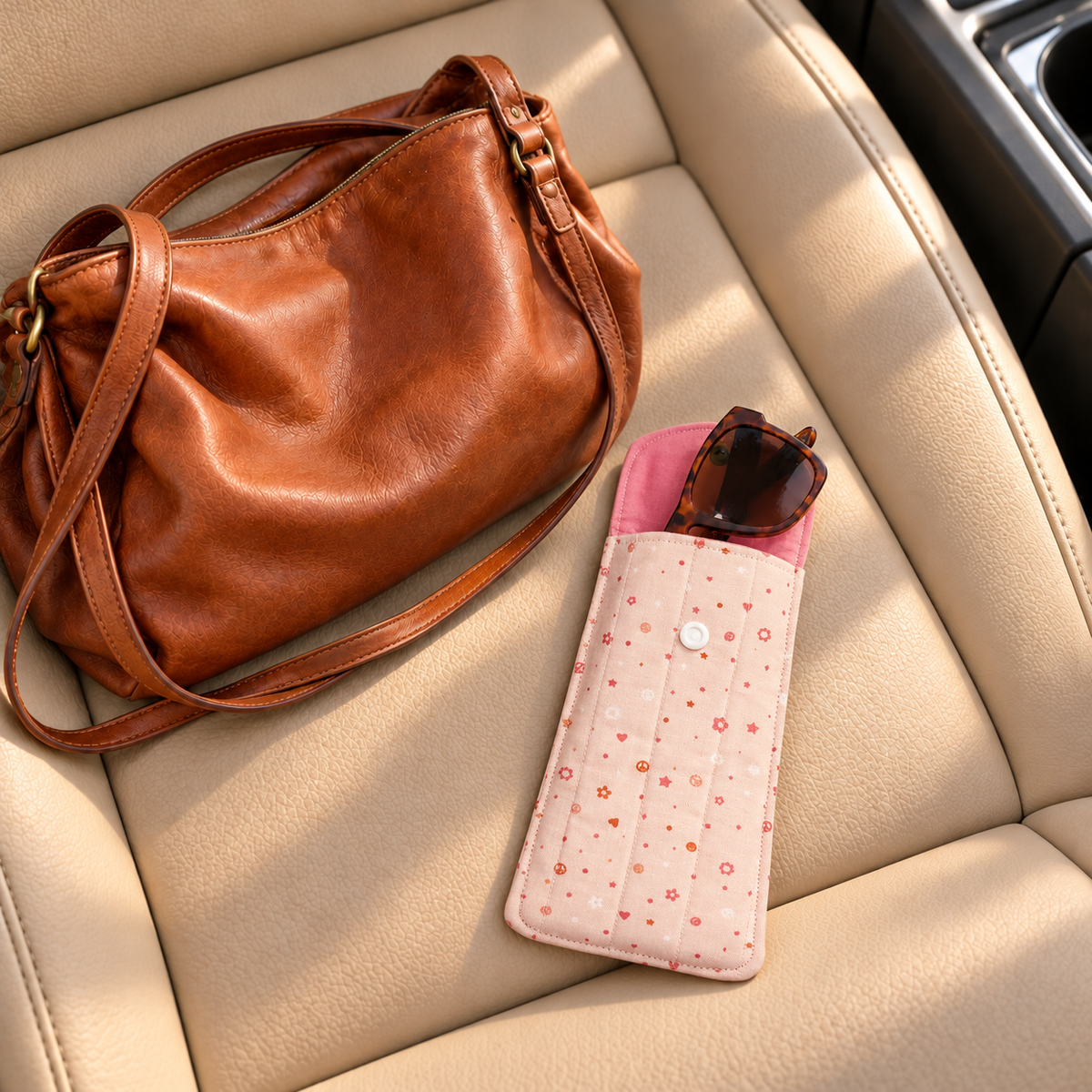 Blush Peace & Love Quilted Glasses & Sunglasses Case