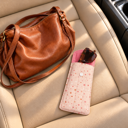 Blush Peace & Love Quilted Glasses & Sunglasses Case