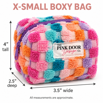 Colorful Checker Boxy Makeup Bag