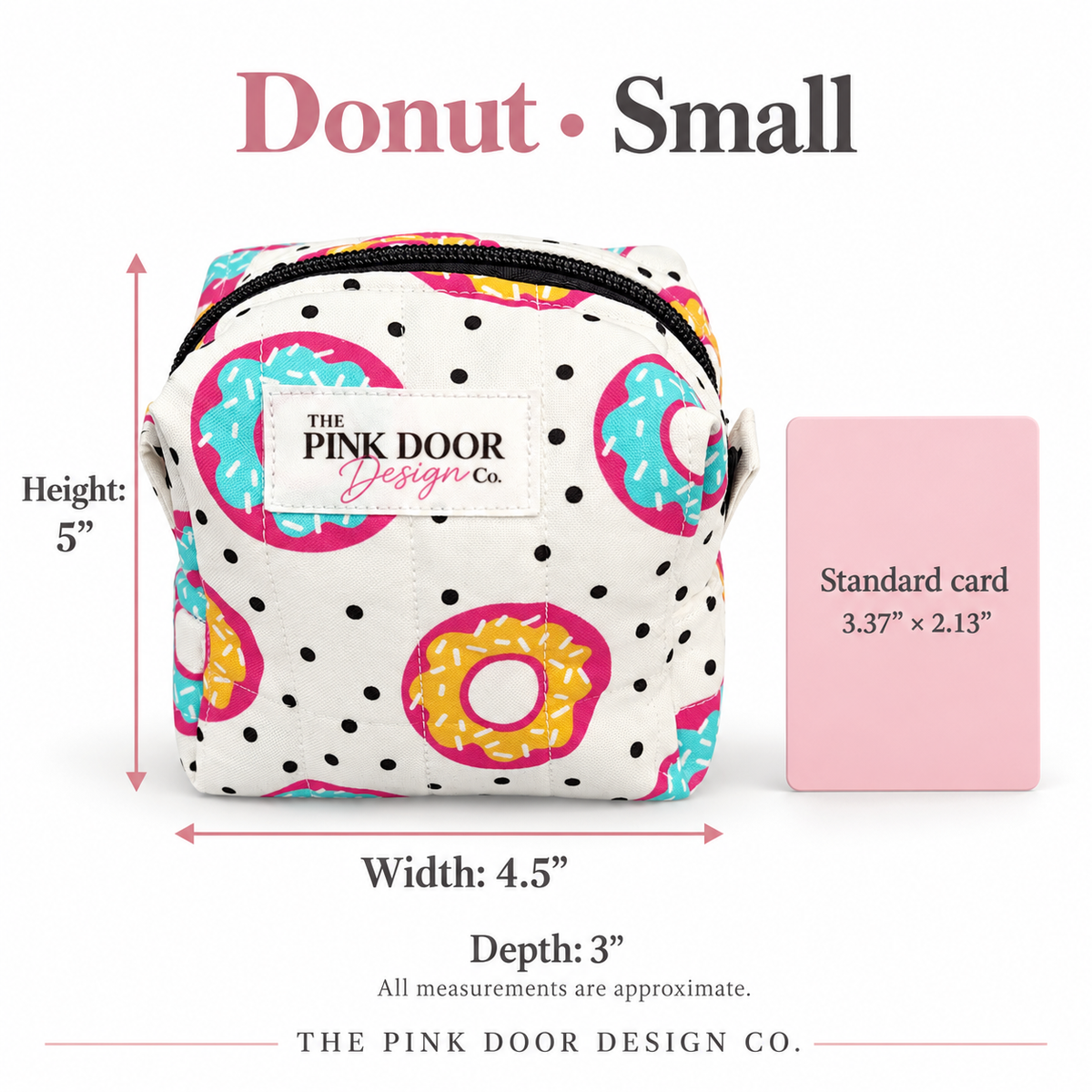 Donut Print Boxy Makeup Bag