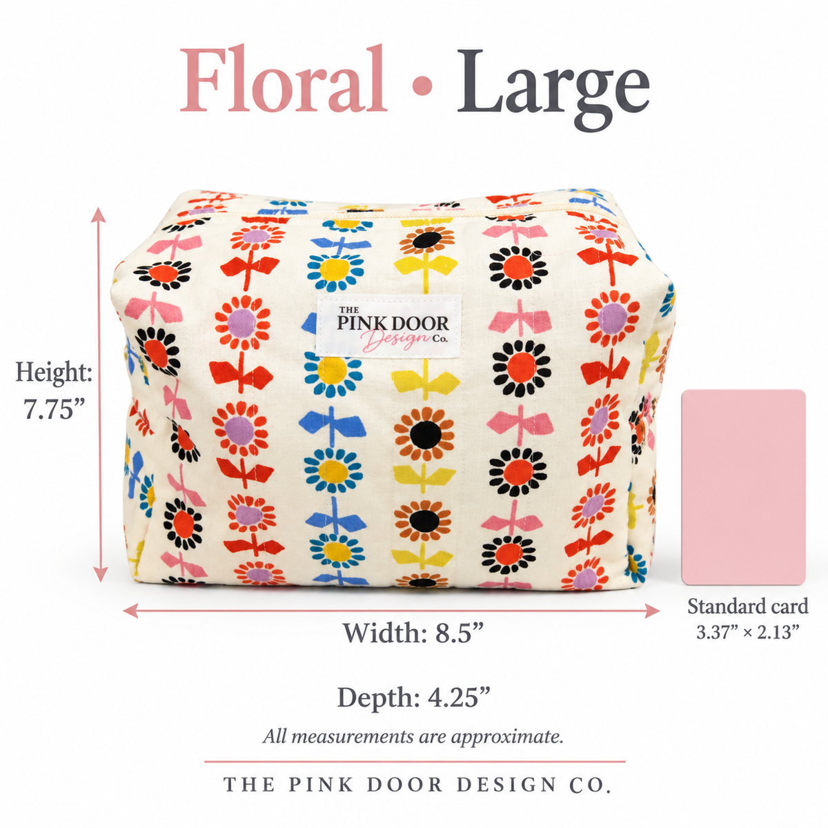 Retro Floral Boxy Makeup Bag