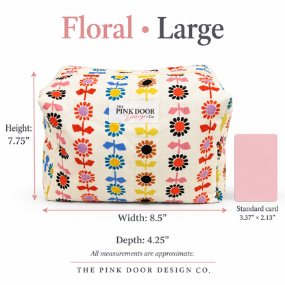 Retro Floral Boxy Makeup Bag