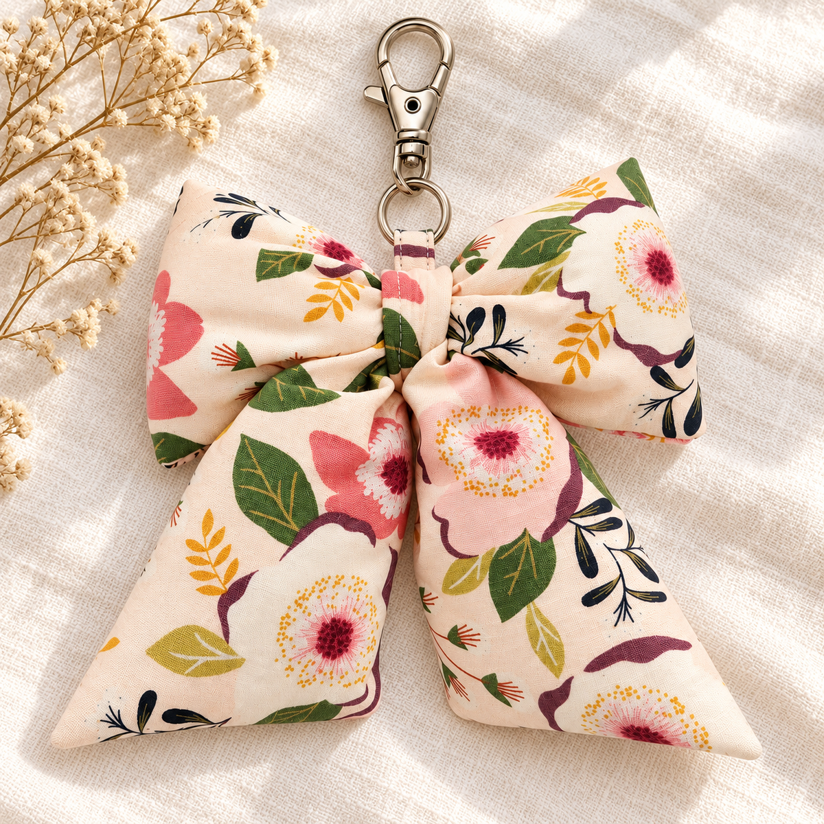 Floral Puffy Bow Bag/Purse Charm
