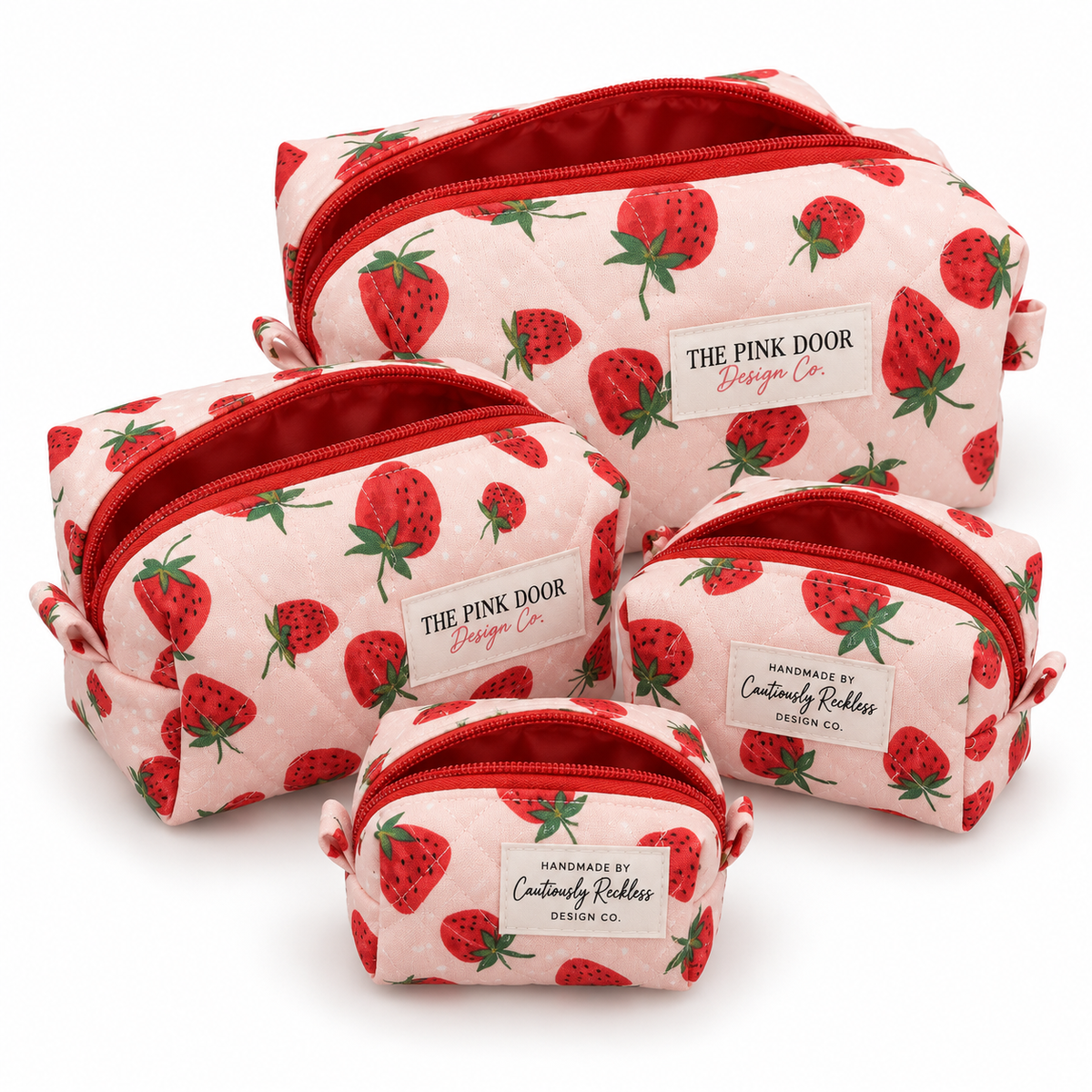 Strawberry Boxy Makeup Bag
