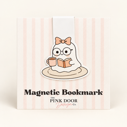 Cozy Reading Ghost Magnetic Bookmark