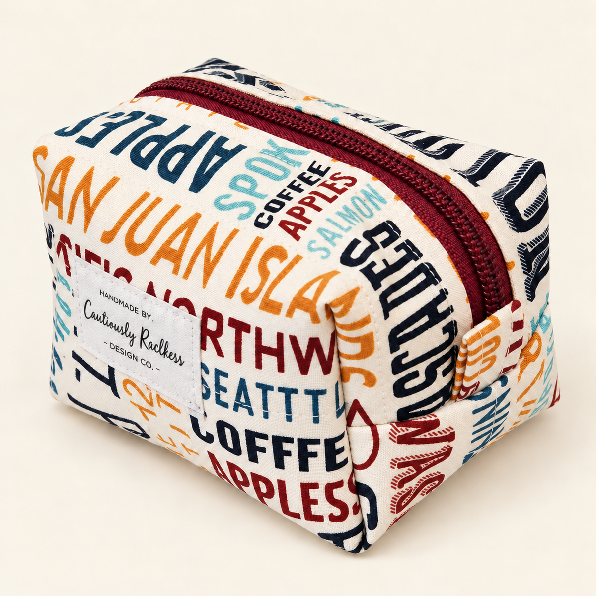 Washington State Themed Boxy Makeup Bag