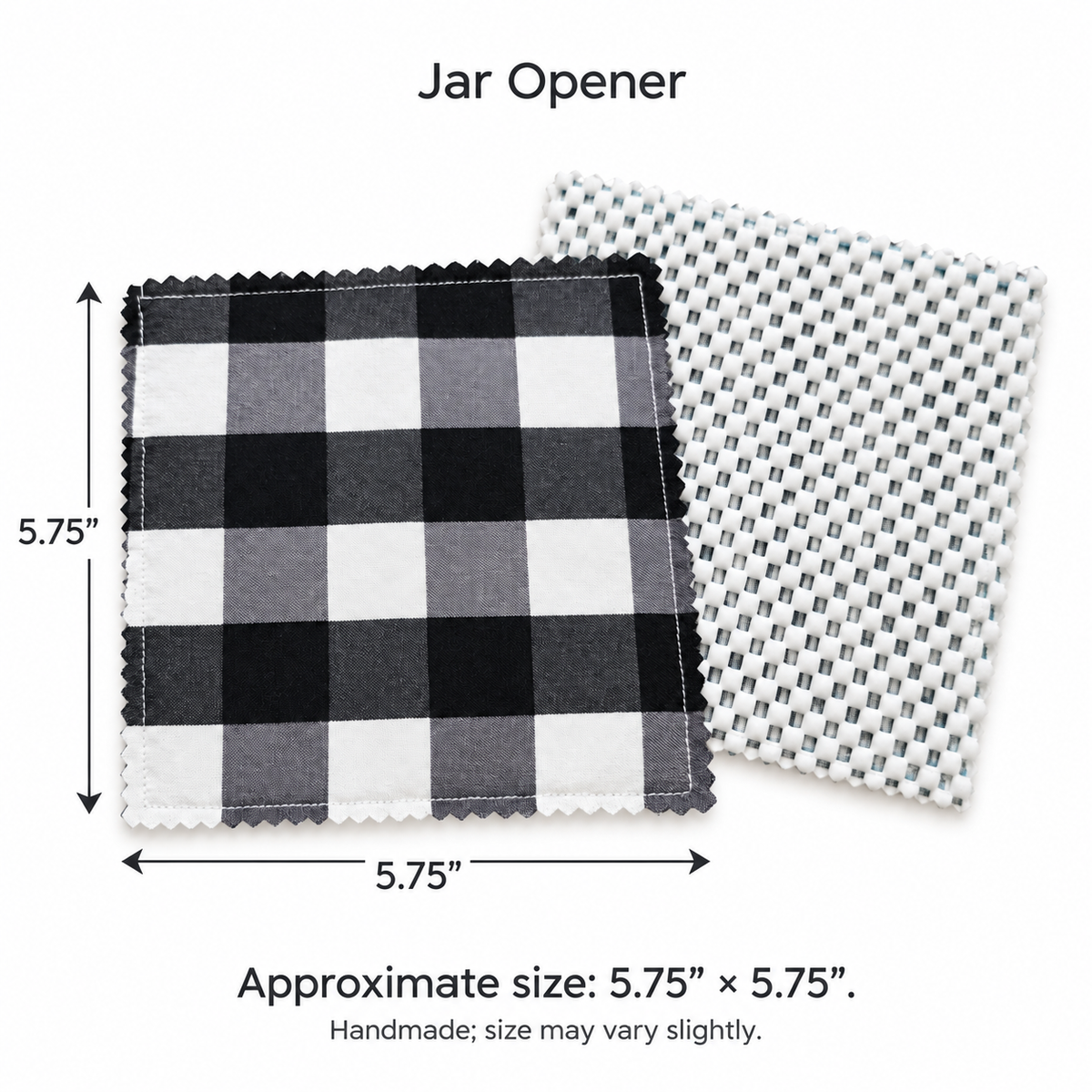 Black & White Buffalo Plaid Jar Opener