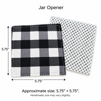 Black & White Buffalo Plaid Jar Opener