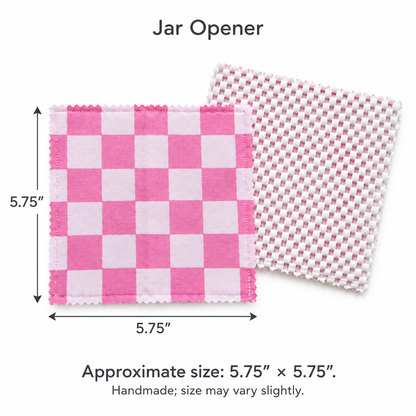 Pink Checkered Jar Opener