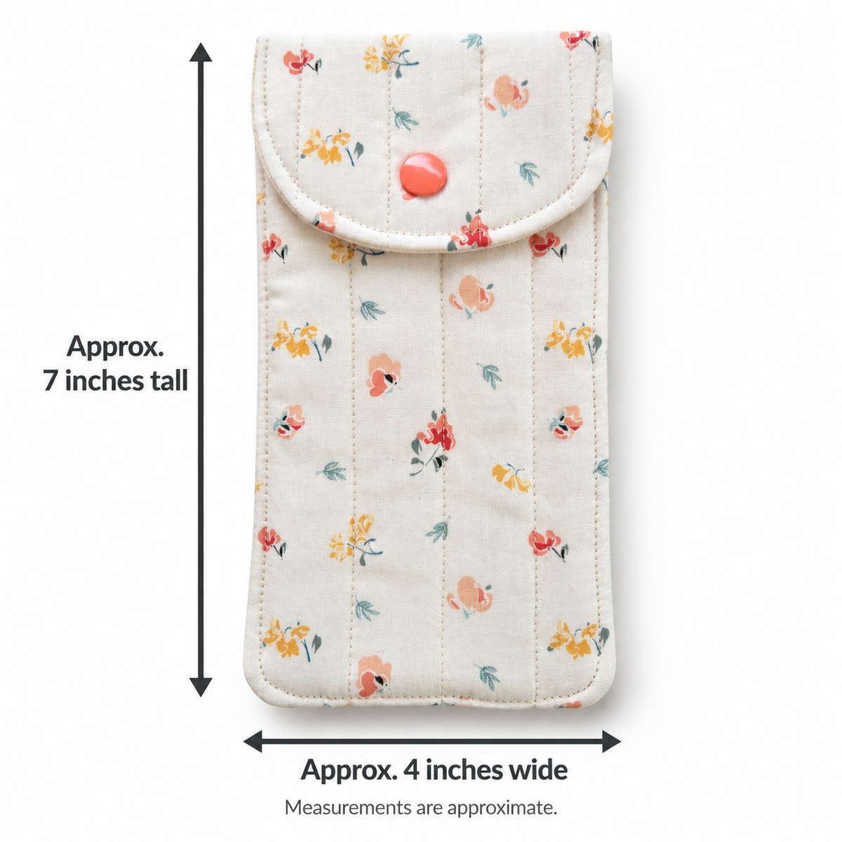 Ivory Floral Quilted Glasses & Sunglasses Case