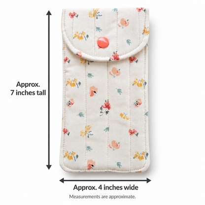Ivory Floral Quilted Glasses & Sunglasses Case