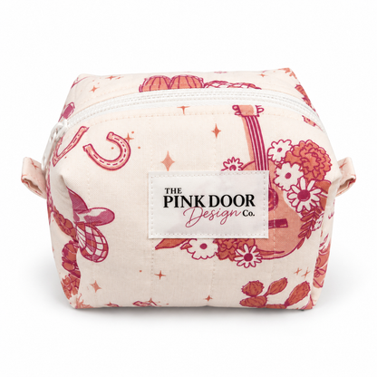 Western Floral Boxy Makeup Bag