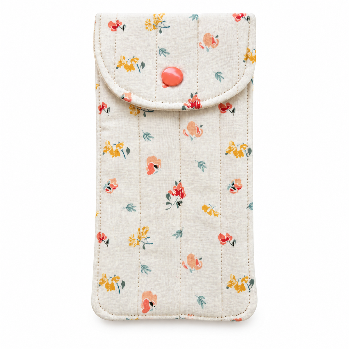 Ivory Floral Quilted Glasses & Sunglasses Case