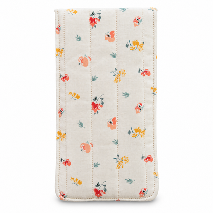 Ivory Floral Quilted Glasses & Sunglasses Case