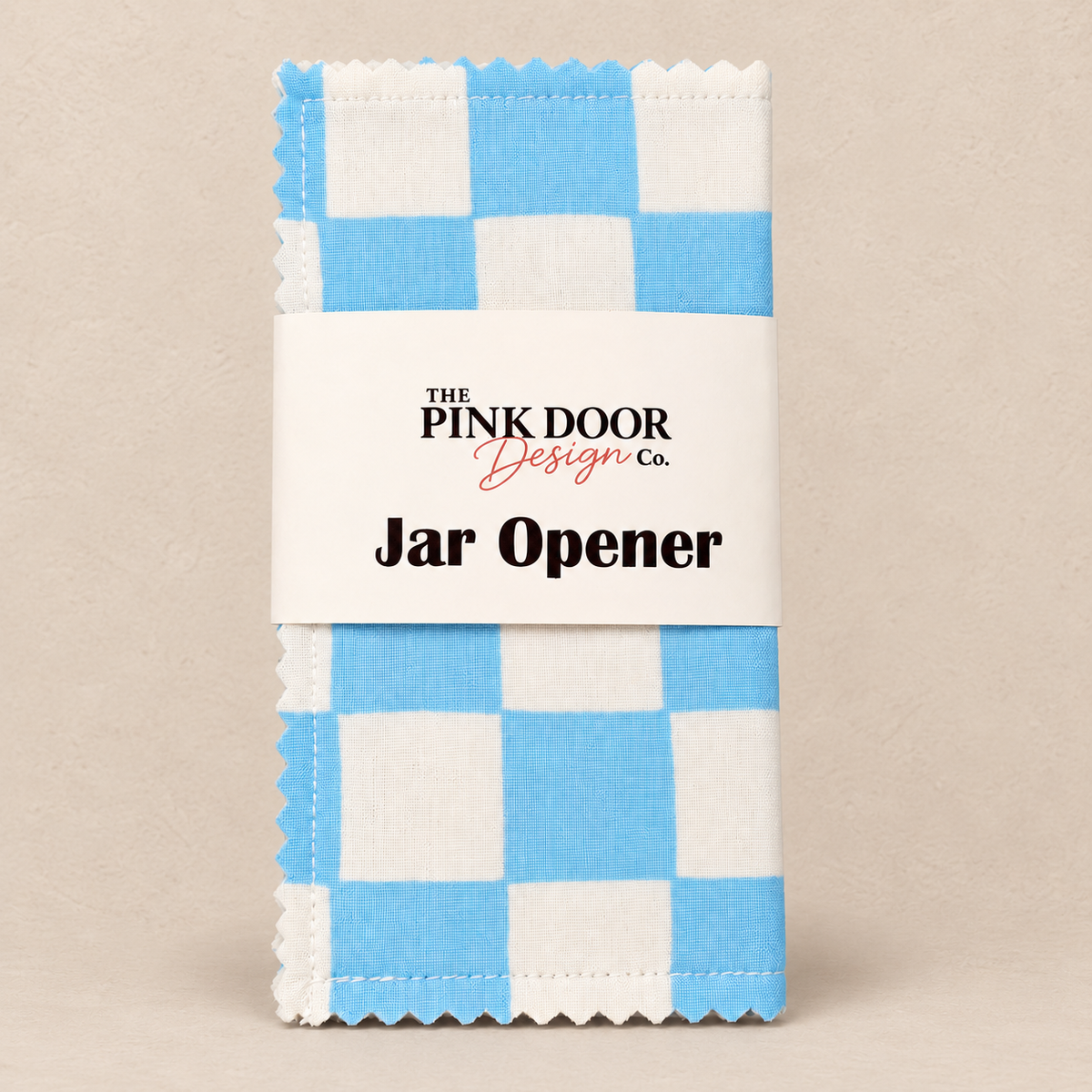 Blue Checkered Jar Opener