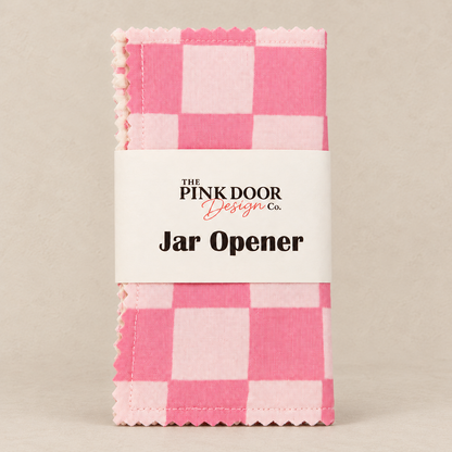 Pink Checkered Jar Opener