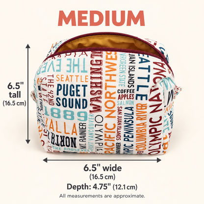 Washington State Themed Boxy Makeup Bag