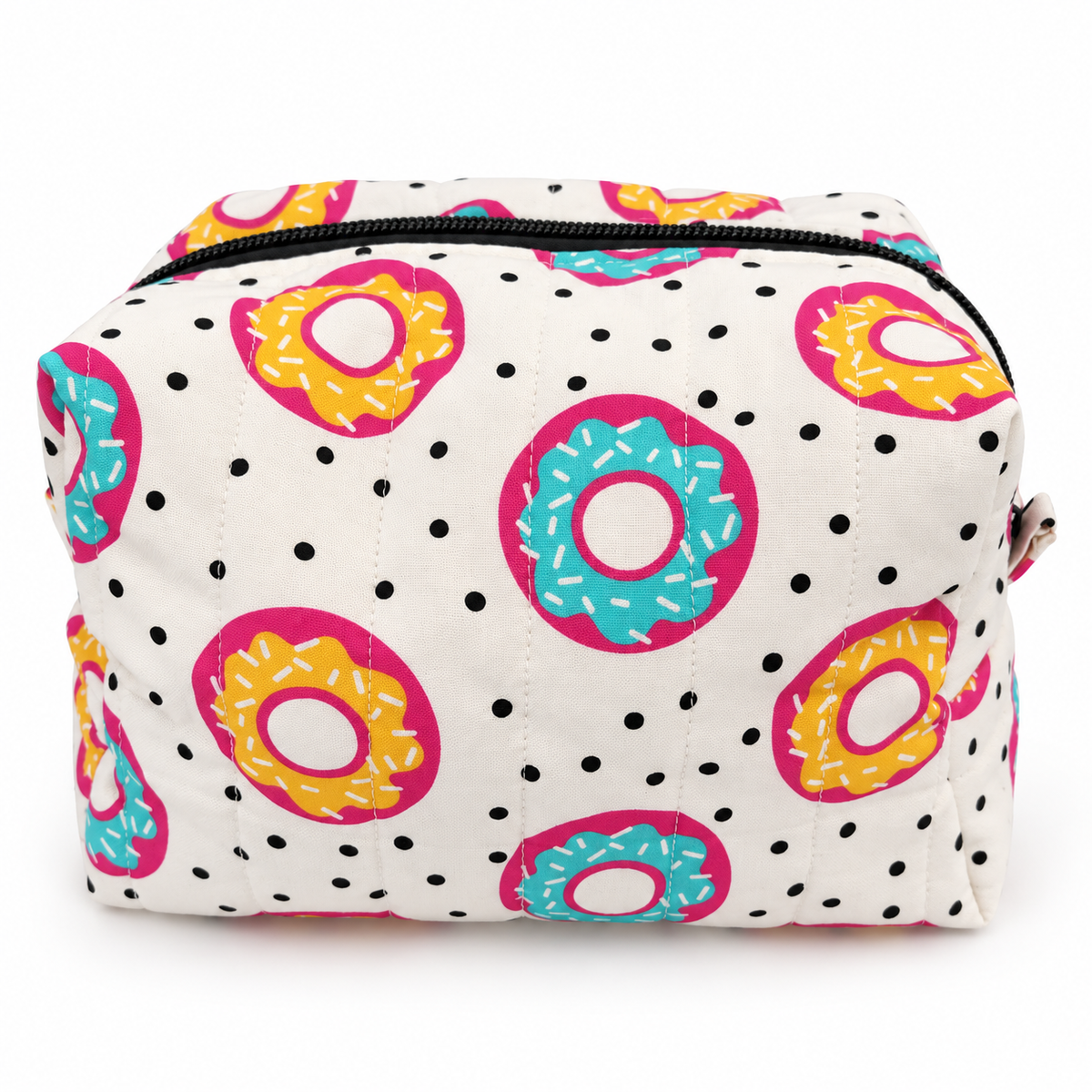 Donut Print Boxy Makeup Bag