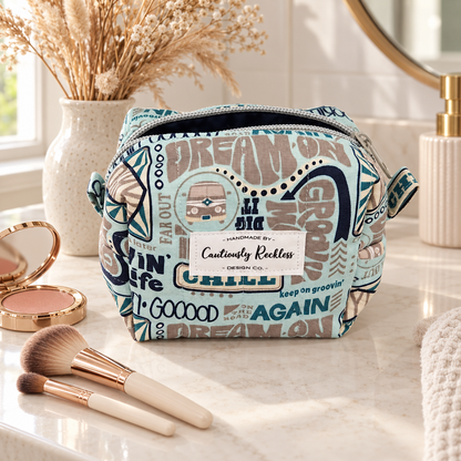 Retro Campervan Boxy Makeup Bag